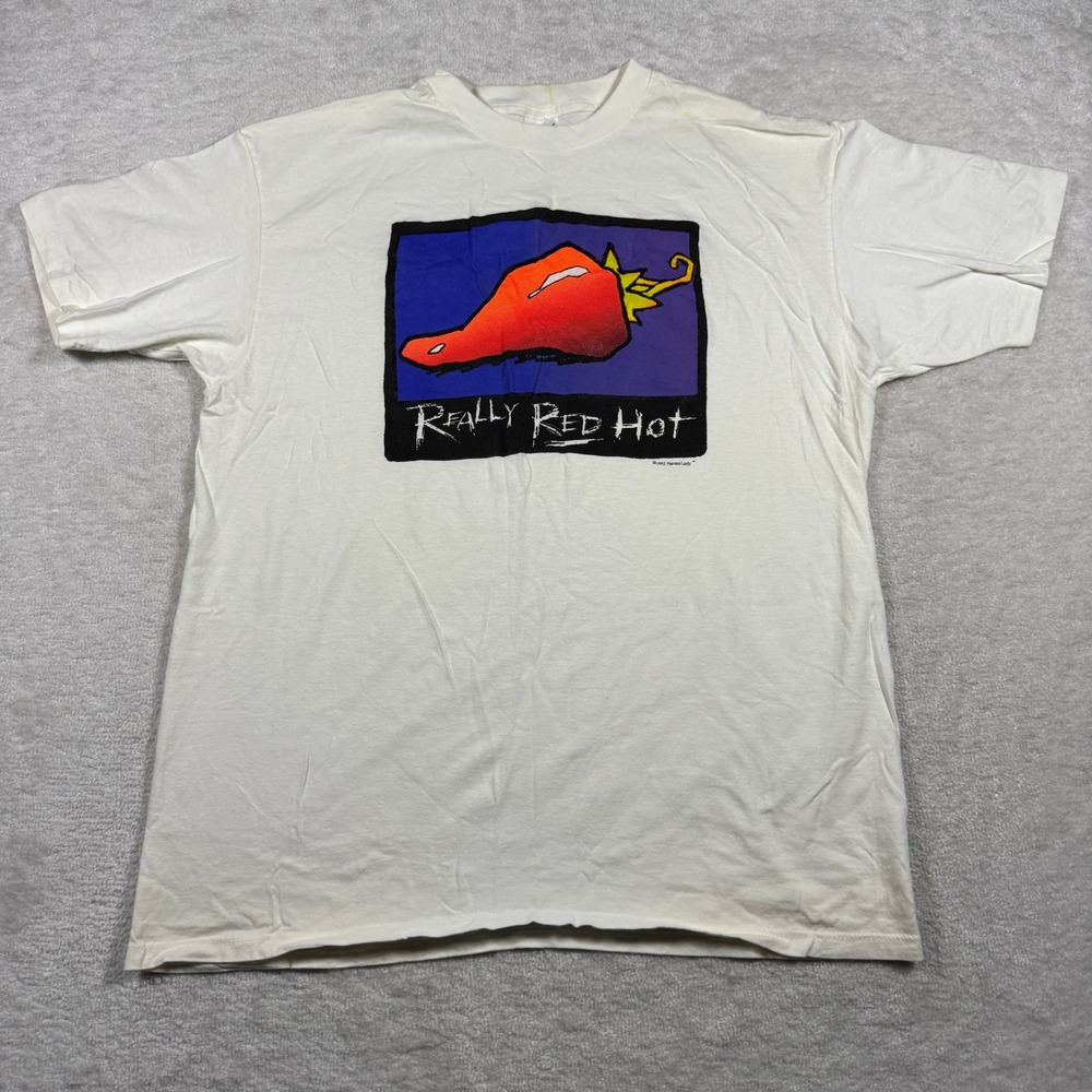 Vintage 1992 Painted Lady‎ Really Red Hot Chili Pepper T Shirt XL White USA Made